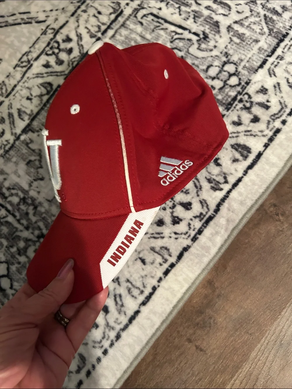 Kids Red Indiana Adidas Baseball Cap